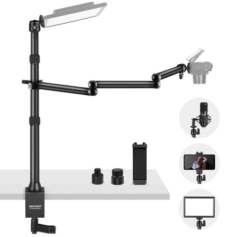 Neewer TL253A+MH022 Desktop Streaming Camera Mount Stand with 1/4" Ball Head & Clamp | CameraStuff | South Africa Gauteng Online Shop