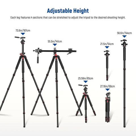 Neewer TP27 73.6" 2-in-1 Tripod with Boom Arm and Monopod | CameraStuff | South Africa Gauteng Online Shop