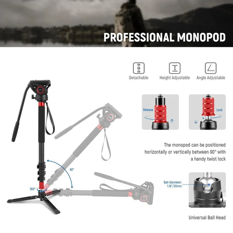 Neewer TP71 71.6" Carbon Fiber Pro Camera Monopod | CameraStuff | South Africa Gauteng Online Shop