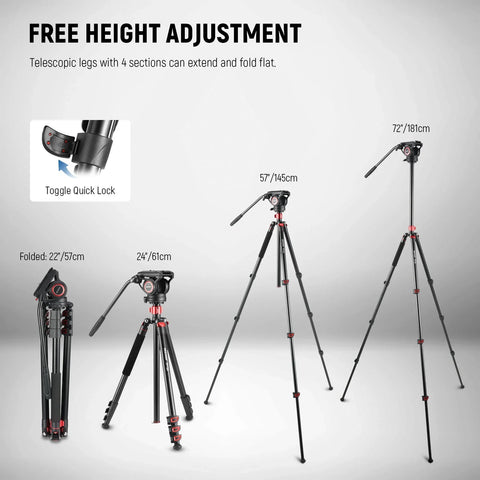 Neewer TP72A Fluid Head 2-in-1 Video Tripod & Monopod | CameraStuff | South Africa Gauteng Online Shop