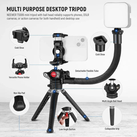 Neewer TS006 Mini Camera Tripod with Flexible Arm | CameraStuff | South Africa Gauteng Online Shop