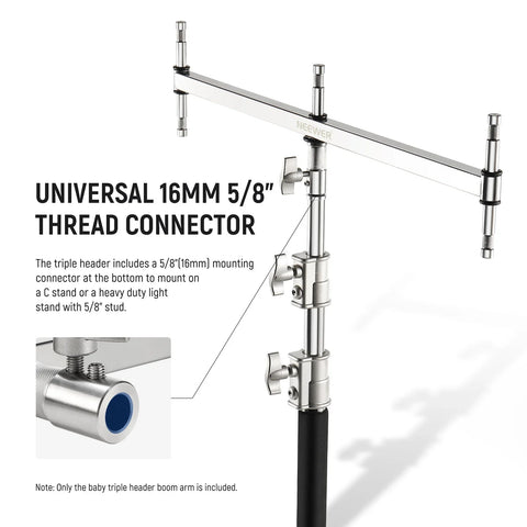 Neewer UA005 C-Stand  Baby Pin Triple Header Boom Arm | CameraStuff | South Africa Gauteng Online Shop