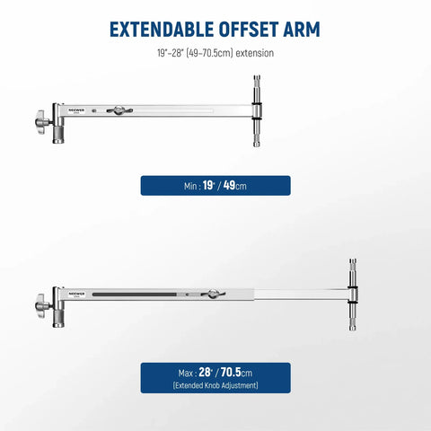 Neewer UA016 C-Stand 49-70.5cm Offset Boom C-Stand Arm with Dual 5/8" Baby Pins | CameraStuff | South Africa Gauteng Online Shop