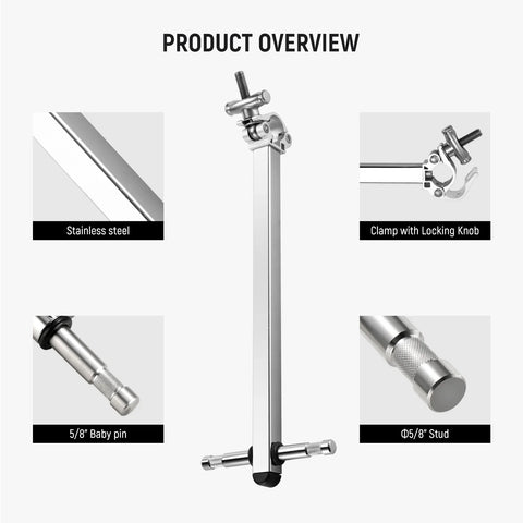 Neewer UA038 C-Stand Offset Boom Arm with Clamp & Dual 5/8" Baby Pins | CameraStuff | South Africa Gauteng Online Shop