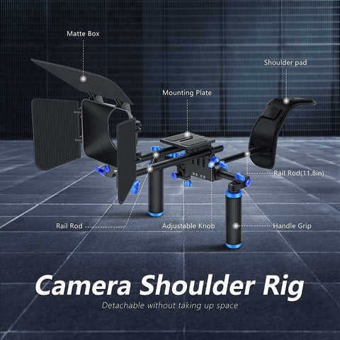 Neewer Universal Shoulder Camera Rig Kit with Matte Box, 15mm Rods and Dual Handles | CameraStuff | South Africa Gauteng Online Shop