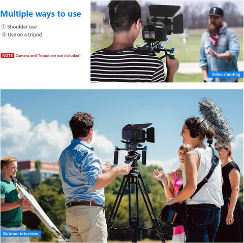 Neewer Universal Shoulder Camera Rig Kit with Matte Box, 15mm Rods and Dual Handles | CameraStuff | South Africa Gauteng Online Shop