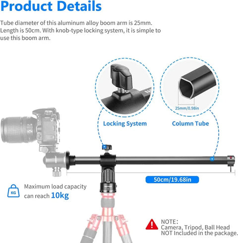 Neewer ZW-02 Boom Arm for Tripod 50cm Horizontal Center Column | CameraStuff | South Africa Gauteng Online Shop