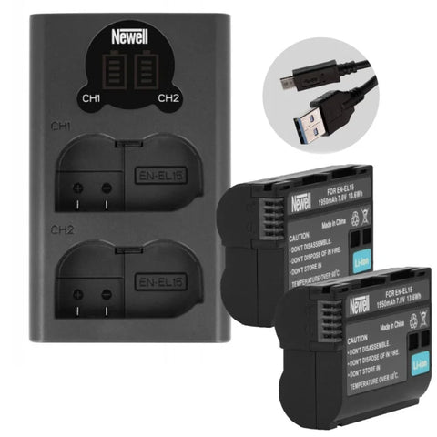 Newell EN-EL15 Chabatt Xtra Power Set (2 x Batteries; 1 x Dual Charger) for Nikon Cameras | CameraStuff | South Africa Gauteng Online Shop