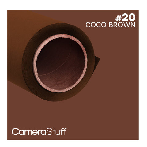 Camerastuff Seamless Paper Backdrop 1.35x10m no20 Coco Brown | CameraStuff | South Africa Gauteng Online Shop