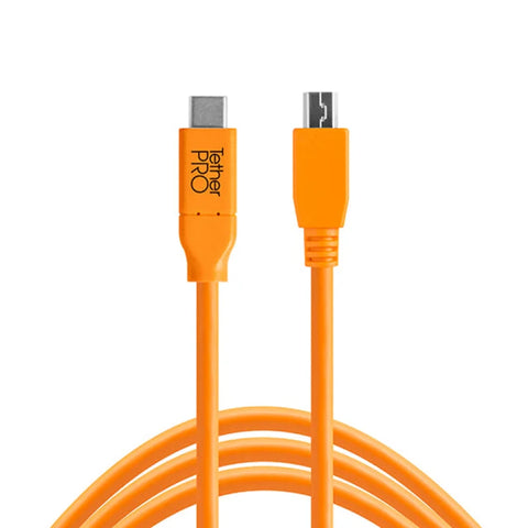 TetherTools TetherPro Camera Tether Cable USB-C to 2.0 Micro-B Cable 5-Pin 4.6m Orange (CUC2515-ORG) | CameraStuff | South Africa Gauteng Online Shop