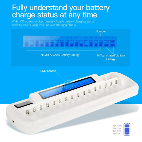 ViwiPow 16-Channel AA or AAA Smart Charger | CameraStuff | South Africa Gauteng Online Shop