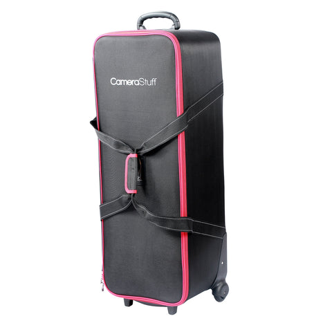 Camerastuff Red-Rim Roller Carry Bag Studio & Lighting Accessories (88x31x31cm) + 1 x 200cm Light Stand