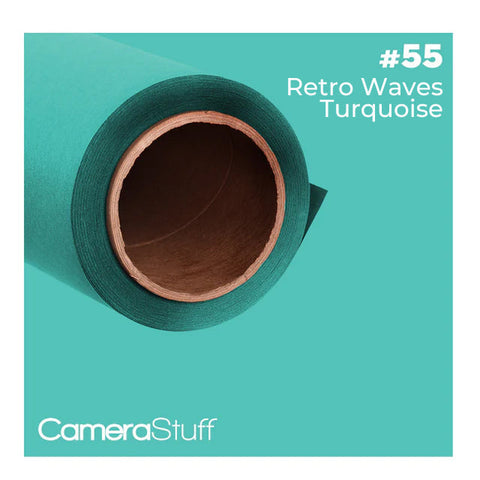 Camerastuff Seamless Paper Backdrop 1.35x10m No55 Retro Waves Turquoise • Camerastuff • South Africa