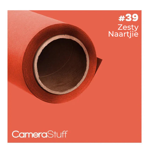Camerastuff Seamless Paper Backdrop 2.70x10m No39 Zesty Naartjie Orange • Camerastuff • South Africa