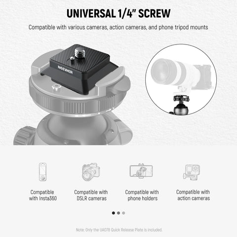 Neewer UA078 Arca Type Quick Release Plate with 1/4Inch Screw