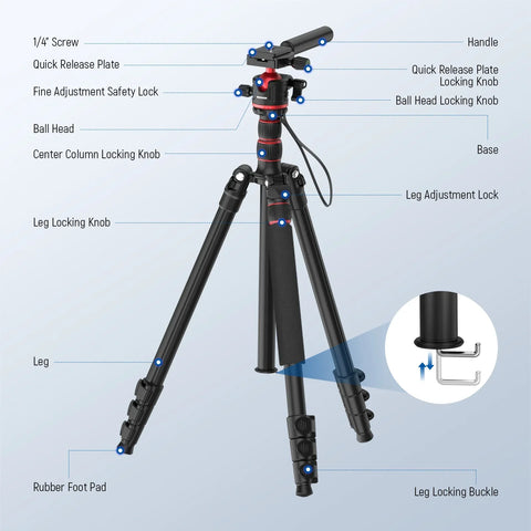 Neewer TP08 77inch Camera 2-in-1 Tripod & Monopod