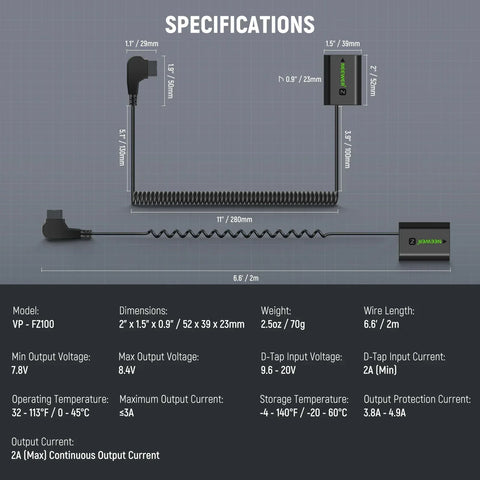 Neewer Vp-blc12 D-tap to Dmw-blc12 Dummy Battery for v Mount • Camerastuff • South Africa