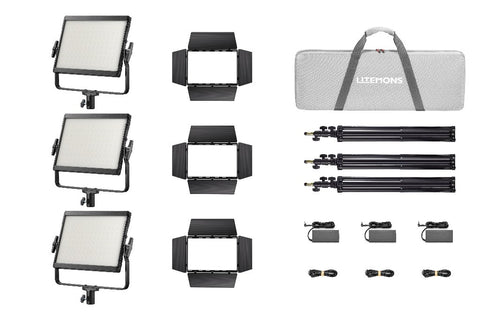 Godox Litemons LP600R 60W RGBWW LED Constant Light Panel Kit (3-Lights) (Black)