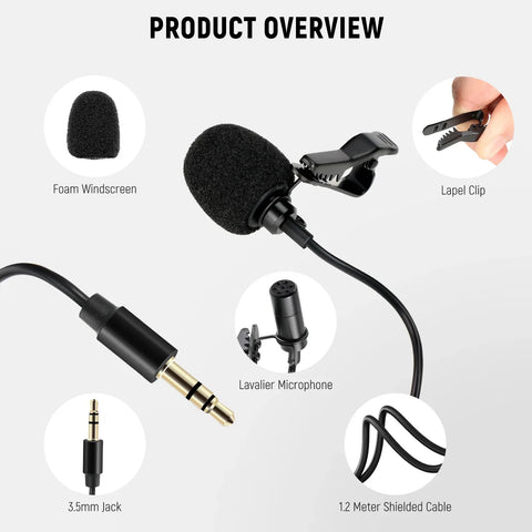 Neewer Cm5 2-pack Wired Lavalier Lapel Omnidirectional Condenser Microphone • Camerastuff • South Africa