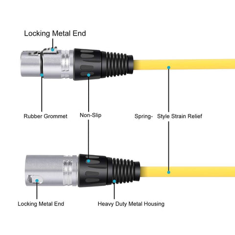 Neewer 6-Colour 2m XLR Cable Set Male to Female Balanced Audio 6-Pack