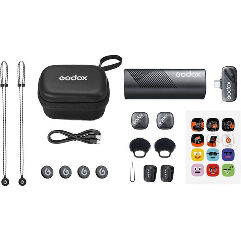 Godox Cube-sc Kit 2 Wireless Microphone System with Usb-c Connector for Mobile Devices (2.4 Ghz) • Camerastuff • South