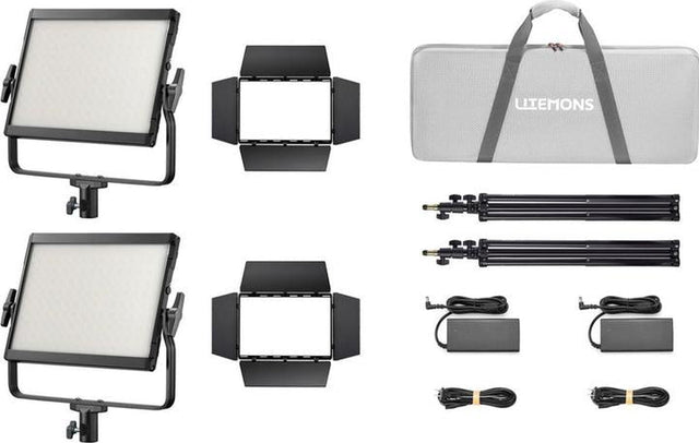 Godox Litemons LP1200R 120W RGBWW LED constant light panel kit with 2 lights