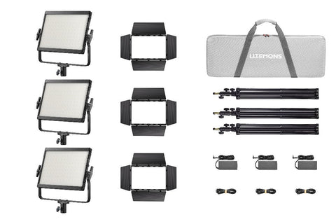 Godox Litemons LP600R 60W RGBWW LED Constant Light Panel Kit (3-Lights) (Black)