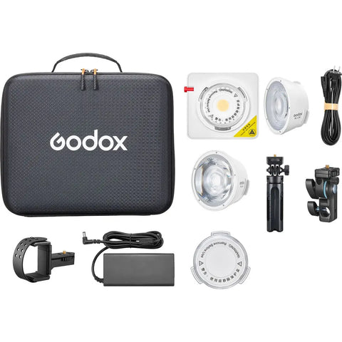 Godox Ml100bi Kit-1 120w Bi-colour Portable Led Video Light (15° & 36° Lens Power Bank Holder Kit) • Camerastuff
