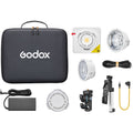 Godox Ml100bi Kit-2 120w Bi-colour Portable Led Video Light (15° & 36° Lens Ak-b02 V-mount Battery Holder)
