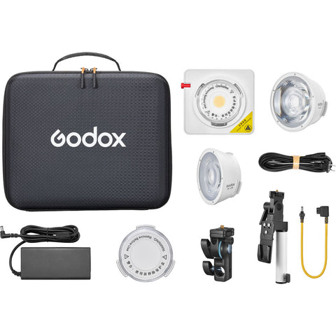 Godox Ml100bi Kit-2 120w Bi-colour Portable Led Video Light (15° & 36° Lens Ak-b02 V-mount Battery Holder)