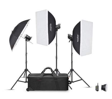 Godox Ms200v-d 200w/s Triple Studio Flashes Kit (led Modelling Lamps) • Camerastuff • South Africa