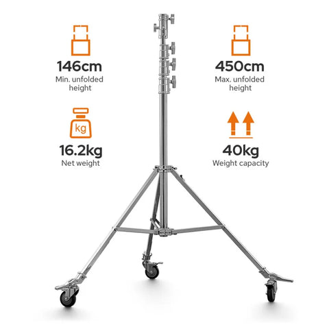 Godox Sa5045 Heavy-duty Steel Roller C-stand 450cm • Camerastuff • South Africa