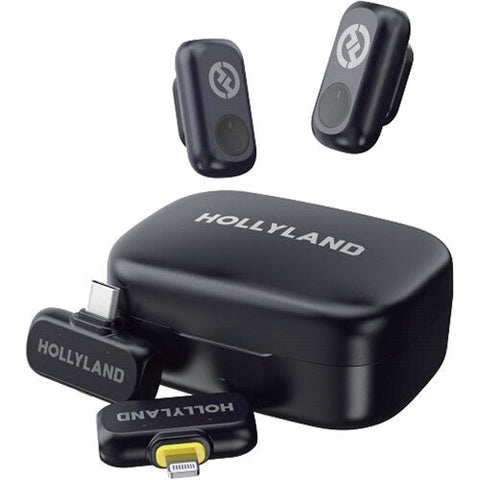 Hollyland LARK A1 Combo 2 Person Wireless Microphone System USB-C and Lightning (Space Gray)