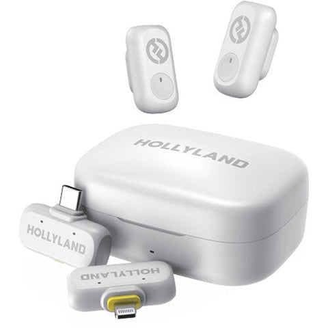 Hollyland LARK A1 Combo 2 Person Wireless Microphone System USB-C and Lightning (Ivory White)