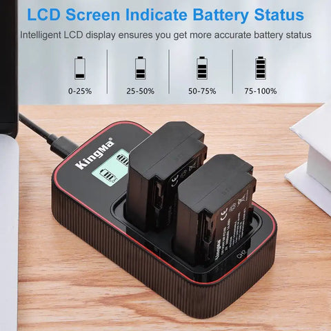 KingMa 2-Pack 2000mAh NP-FZ100 Battery and LCD Dual USB Charger for Sony Alpha