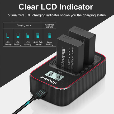 Kingma Bm058 Usb-c Dual Battery Charger for Canon Lp-e17 • Camerastuff • South Africa