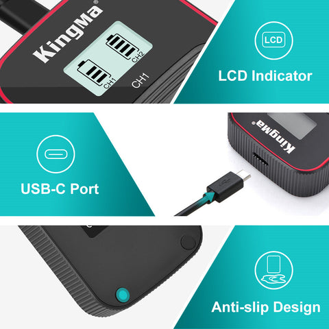 Kingma Bm058 Usb-c Dual Battery Charger for Canon Lp-e17 • Camerastuff • South Africa