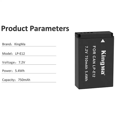 Kingma Canon LP-E12 Camera Battery 750mAh