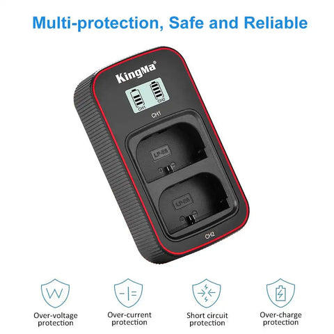 Kingma Canon LP-E6/LP-E6N/LP-E6NH LCD Dual USB Camera Battery Charger