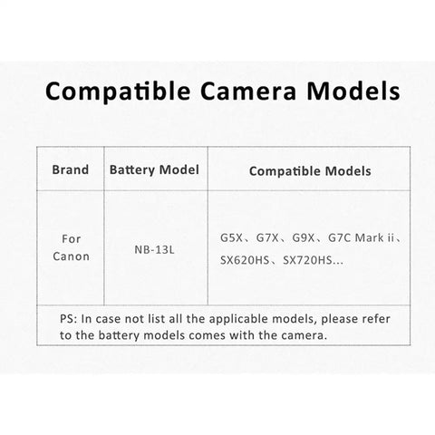 Kingma Canon NB-13L Camera Battery 1010mAh