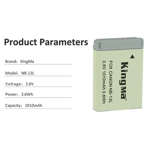 Kingma Canon NB-13L Camera Battery 1010mAh