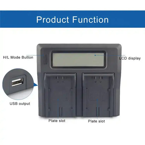 KingMa DC-LCD-F970 LCD Dual Charger for Sony NP-F970/F750/F550
