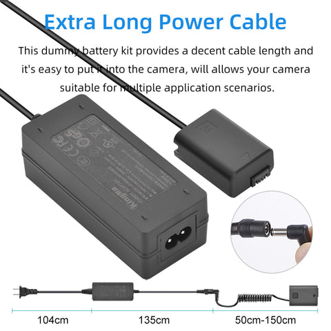 Kingma Dr-fw50 Np-fw50 Sony Dummy Battery + Ac-power Supply with Plug • Camerastuff • South Africa