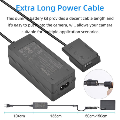 Kingma Dr-lpe17-m Lp-e17 Canon Dummy Battery + Ac-power Supply with Plug • Camerastuff • South Africa