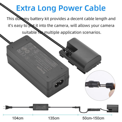 Kingma Dr-lpe6 Lp-e6 Canon Dummy Battery + Ac-power Supply with Plug • Camerastuff • South Africa