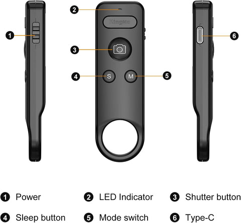 KingMa KM-RC02 Bluetooth Remote Control for GoPro and Insta360 Cameras