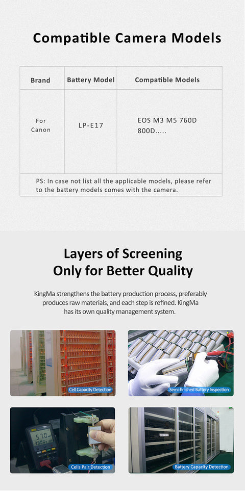 Kingma Lp-e17 Camera Battery for Canon + Perspex Case 1040mah • Camerastuff • South Africa