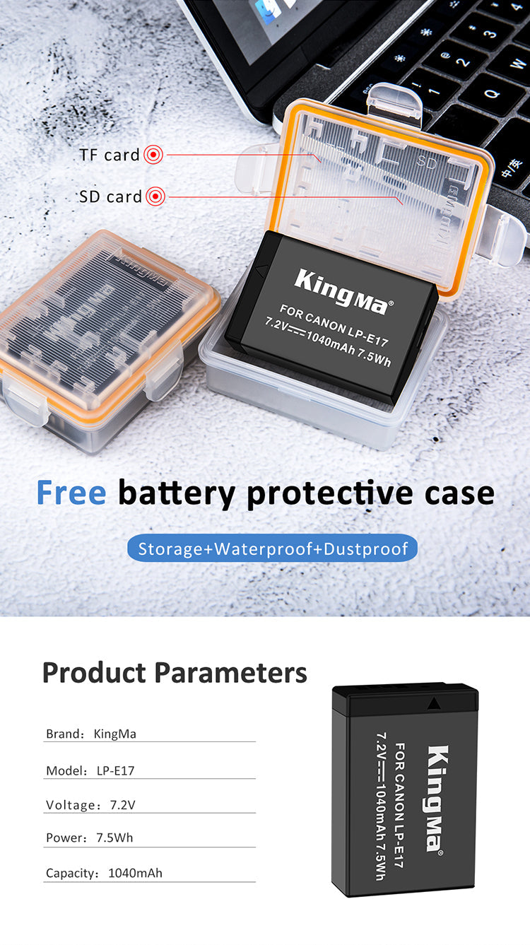 KingMa LP-E17 Camera Battery for Canon + Perspex Case – CameraStuff