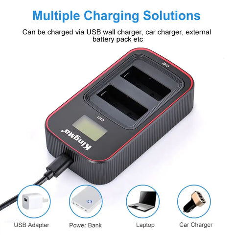 Kingma Nikon EN-EL14 LCD Dual USB Camera Battery Charger