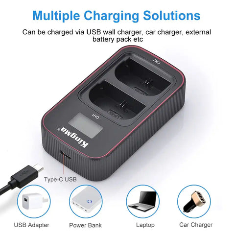 Kingma Nikon EN-EL15 LCD Dual USB Camera Battery Charger